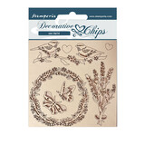 Stamperia Decorative Chips Provence Garland and Birds (SCB116) (DISCONTINUED)