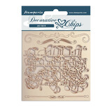 Stamperia Decorative Chips Romantic Garden House Calligraphy (SCB121) (DISCONTINUED)