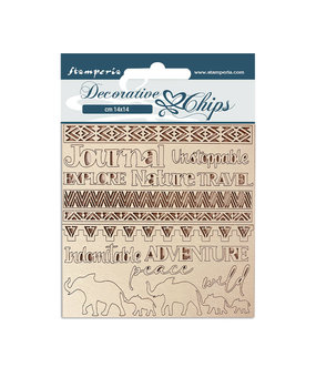 Stamperia Decorative Chips Savana Adventure (SCB129) (DISCONTINUED) Stamperia Decorative Chips Savana Adventure (SCB129) (DISCONTINUED)
