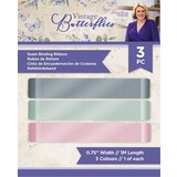Crafter's Companion Vintage Butterflies Seam Binding Ribbon (3pcs) (S-VBUT-SBRIB) (OUTLET)