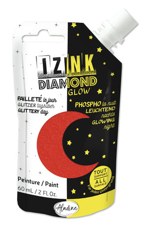 Aladine Izink Diamond Glow Paint Red (60ml) (82099) (DISCONTINUED)