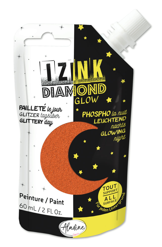 Aladine Izink Diamond Glow Paint Copper (60ml) (82094) (DISCONTINUED)
