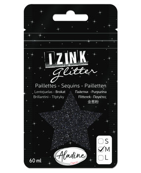 Aladine Izink Glitter Noir 1 (M/60ml) (80969) (OUTLET)