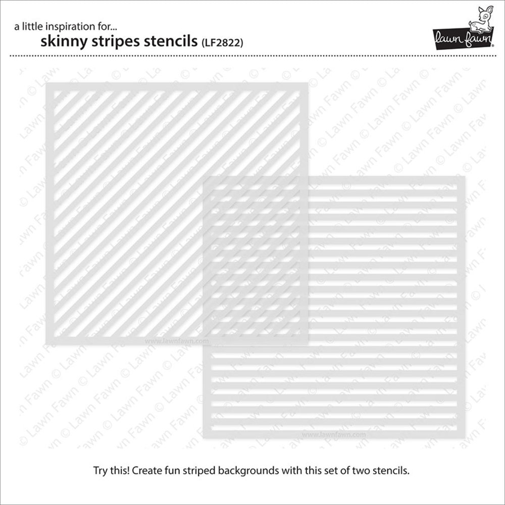 Lawn Fawn Skinny Stripes Stencils (2pcs) (LF2822) (DISCONTINUED)