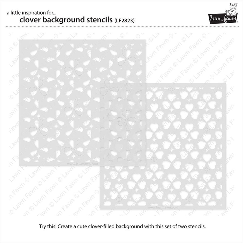 Lawn Fawn Clover Background Stencils (2pcs) (LF2823) (OUTLET) Lawn Fawn Clover Background Stencils (2pcs) (LF2823) (OUTLET)