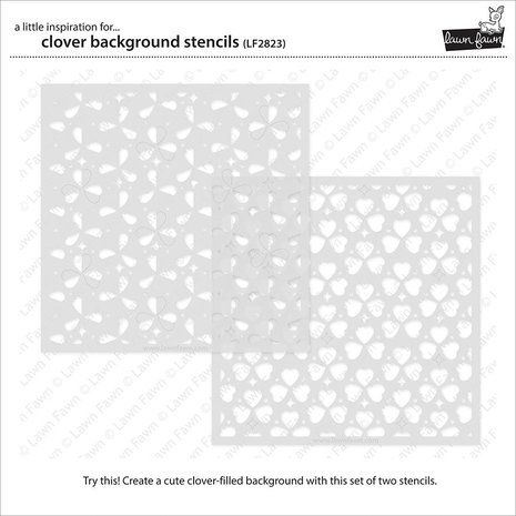 Lawn Fawn Clover Background Stencils (2pcs) (LF2823) (OUTLET) Lawn Fawn Clover Background Stencils (2pcs) (LF2823) (OUTLET)
