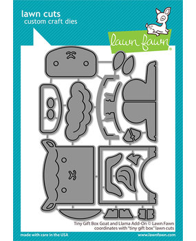 Lawn Fawn Tiny Gift Box Goat and Llama Add-On Dies (LF2800) (DISCONTINUED)