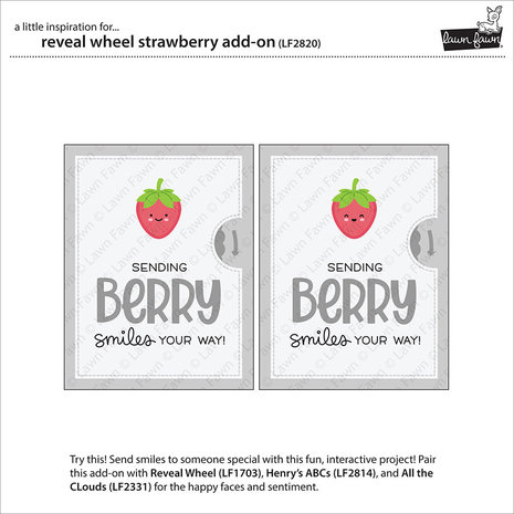 Lawn Fawn Reveal Wheel Strawberries Add-On Dies (LF2820) (OUTLET) Lawn Fawn Reveal Wheel Strawberries Add-On Dies (LF2820) (OUTLET)
