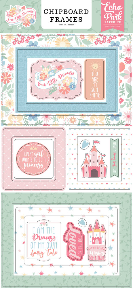 Echo Park Our Little Princess Chipboard Frames (OLP271065) (DISCONTINUED)