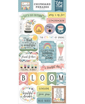 Echo Park New Day Chipboard Phrases (ND267022) (DISCONTINUED)