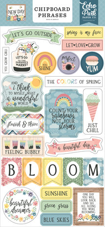 Echo Park New Day Chipboard Phrases (ND267022) (OUTLET)