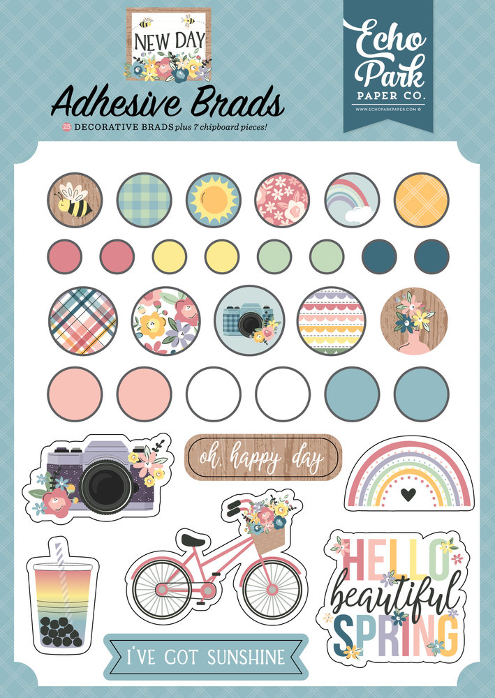 Echo Park New Day Adhesive Brads (ND267020) (DISCONTINUED)