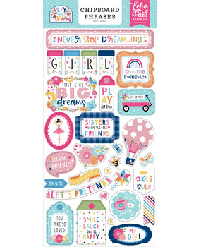 Echo Park Play All Day Girl Chipboard Phrases (PAG268022) (DISCONTINUED) Echo Park Play All Day Girl Chipboard Phrases (PAG268022) (DISCONTINUED)