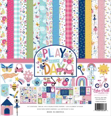 Echo Park Play All Day Girl 12x12 Inch Collection Kit (PAG268016) (DISCONTINUED) Echo Park Play All Day Girl 12x12 Inch Collection Kit (PAG268016) (DISCONTINUED)