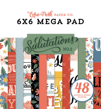 Echo Park Salutations No.2 6x6 Inch Cardmakers Mega Pad (SANO272031) (DISCONTINUED) Echo Park Salutations No.2 6x6 Inch Cardmakers Mega Pad (SANO272031) (DISCONTINUED)