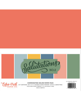 Echo Park Salutations No.2 12x12 Inch Coordinating Solids Paper Pack (SANO272015) (DISCONTINUED) Echo Park Salutations No.2 12x12 Inch Coordinating Solids Paper Pack (SANO272015) (DISCONTINUED)