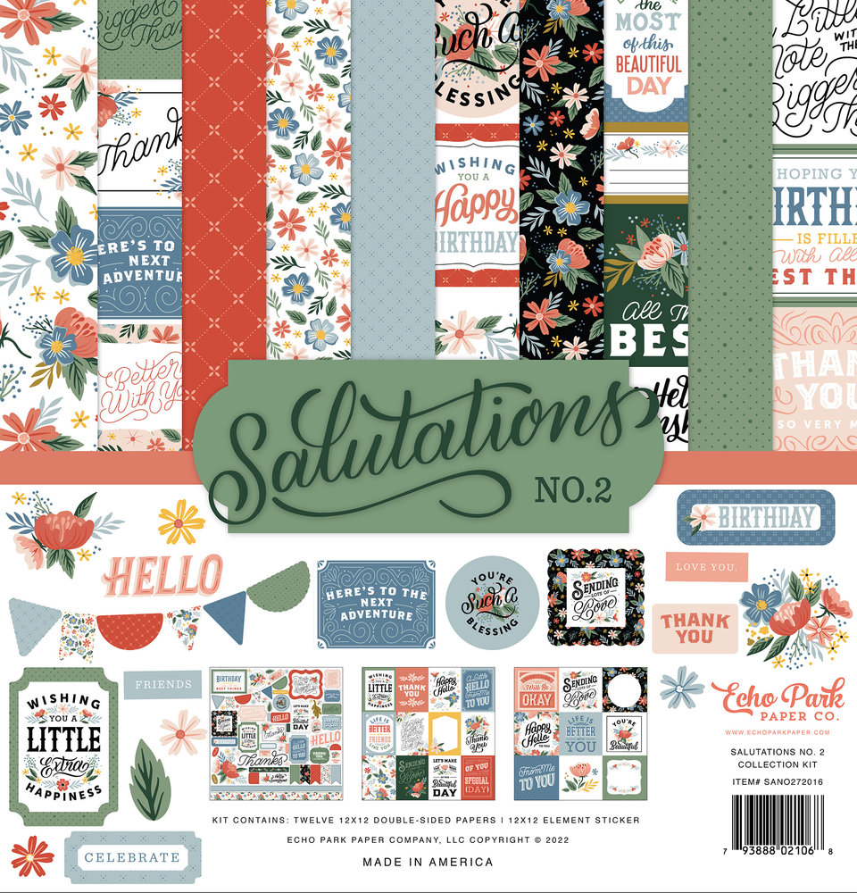 Echo Park Salutations No.2 12x12 Inch Collection Kit (SANO272016) (DISCONTINUED) Echo Park Salutations No.2 12x12 Inch Collection Kit (SANO272016) (DISCONTINUED)
