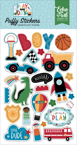 Echo Park Play All Day Boy Puffy Stickers (PAB269066) (DISCONTINUED)