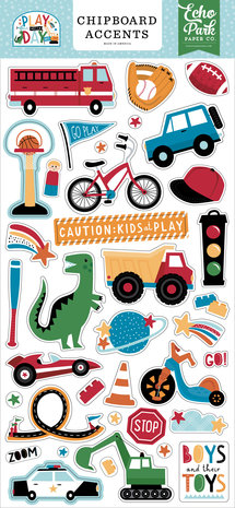 Echo Park Play All Day Boy Chipboard Accents (PAB269021) (DISCONTINUED)
