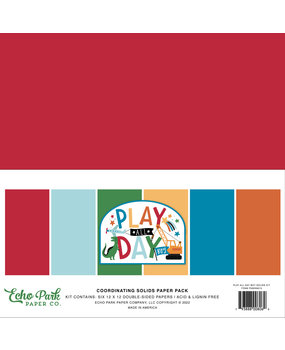 Echo Park Play All Day Boy 12x12 Inch Coordinating Solids Paper Pack (PAB269015) (DISCONTINUED)