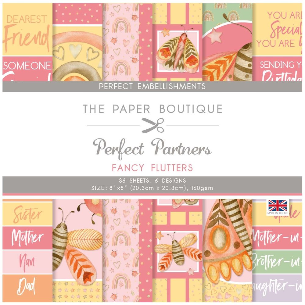 The Paper Boutique Perfect Partners Fancy Flutters 8x8 Inch Embellishment Pad (PB1743) (OUTLET) The Paper Boutique Perfect Partners Fancy Flutters 8x8 Inch Embellishment Pad (PB1743) (OUTLET)