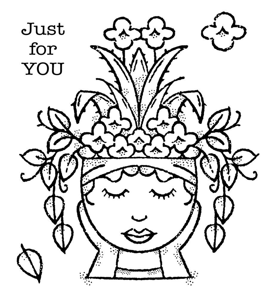 Woodware Lady Planter Clear Stamp (FRS088) (OUTLET) Woodware Lady Planter Clear Stamp (FRS088) (OUTLET)