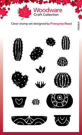 Woodware Build A Cactus Clear Stamp (FRS914) (OUTLET)