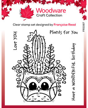 Woodware Owl Planter Clear Stamp (FRS087) (OUTLET) Woodware Owl Planter Clear Stamp (FRS087) (OUTLET)