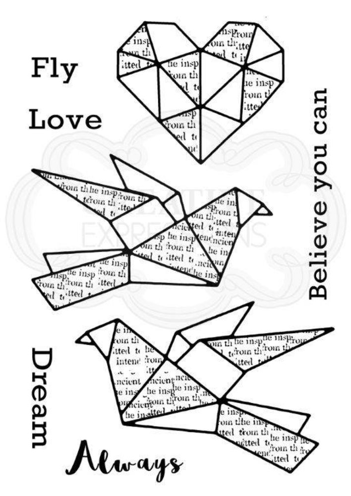Woodware Paper Birds Clear Stamp (FRS763) (OUTLET) Woodware Paper Birds Clear Stamp (FRS763) (OUTLET)