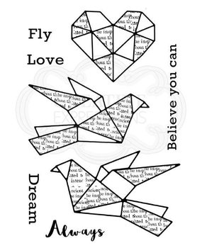 Woodware Paper Birds Clear Stamp (FRS763) (OUTLET) Woodware Paper Birds Clear Stamp (FRS763) (OUTLET)