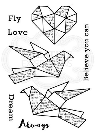 Woodware Paper Birds Clear Stamp (FRS763) (OUTLET) Woodware Paper Birds Clear Stamp (FRS763) (OUTLET)