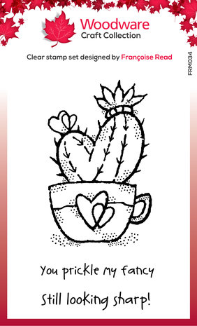 Woodware Heart Cactus Clear Stamp (FRM034) (OUTLET) Woodware Heart Cactus Clear Stamp (FRM034) (OUTLET)