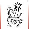 Woodware Heart Cactus Clear Stamp (FRM034) (OUTLET) Woodware Heart Cactus Clear Stamp (FRM034) (OUTLET)