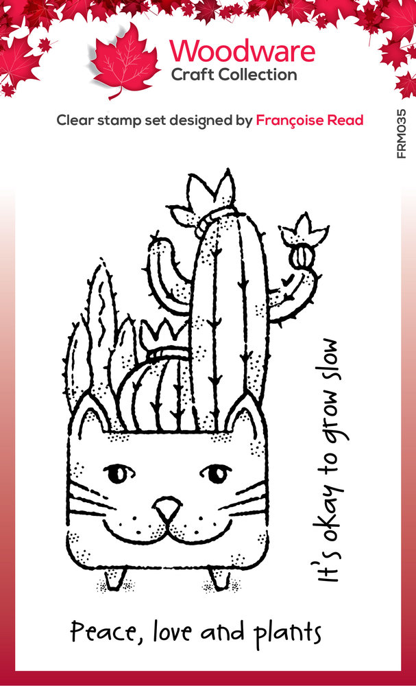 Woodware Cat Planter Clear Stamp (FRM035) (OUTLET) Woodware Cat Planter Clear Stamp (FRM035) (OUTLET)