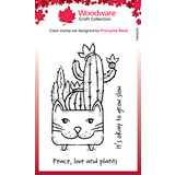 Woodware Cat Planter Clear Stamp (FRM035) (OUTLET)