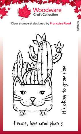 Woodware Cat Planter Clear Stamp (FRM035) (OUTLET) Woodware Cat Planter Clear Stamp (FRM035) (OUTLET)