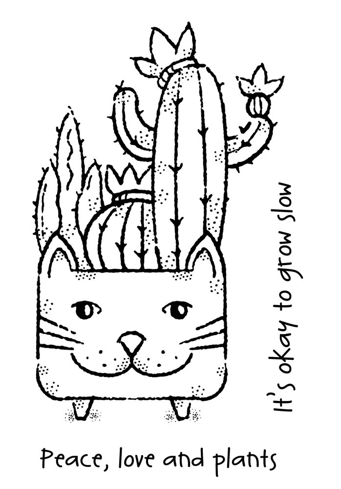 Woodware Cat Planter Clear Stamp (FRM035) (OUTLET) Woodware Cat Planter Clear Stamp (FRM035) (OUTLET)
