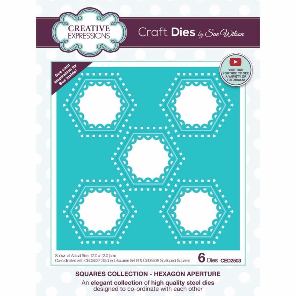 Creative Expressions Sue Wilson Craft Die Squares Collection Hexagon Aperture (CED2503) (OUTLET) Creative Expressions Sue Wilson Craft Die Squares Collection Hexagon Aperture (CED2503) (OUTLET)
