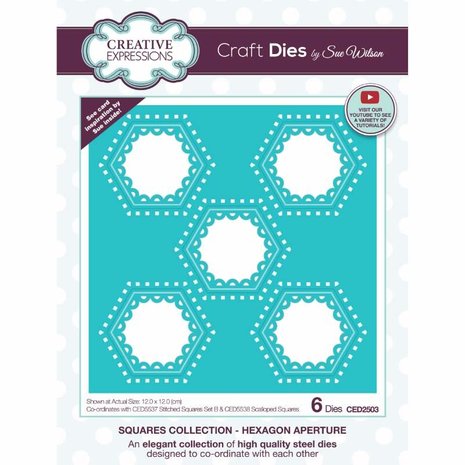 Creative Expressions Sue Wilson Craft Die Squares Collection Hexagon Aperture (CED2503) (OUTLET) Creative Expressions Sue Wilson Craft Die Squares Collection Hexagon Aperture (CED2503) (OUTLET)