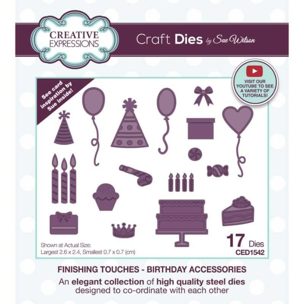Creative Expressions Sue Wilson Craft Die Finishing Touches Birthday Accessories (CED1542) (OUTLET) Creative Expressions Sue Wilson Craft Die Finishing Touches Birthday Accessories (CED1542) (OUTLET)