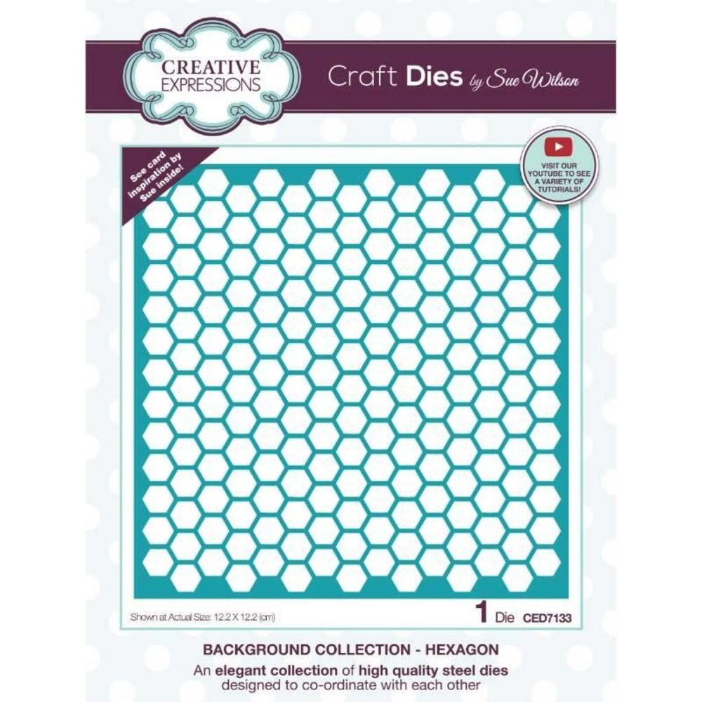 Creative Expressions Sue Wilson Craft Die Background Collection Hexagon (CED7133) (OUTLET)
