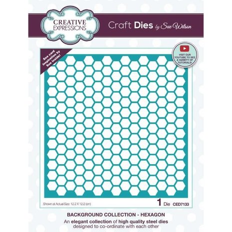 Creative Expressions Sue Wilson Craft Die Background Collection Hexagon (CED7133) (OUTLET)
