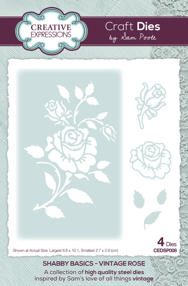 Creative Expressions Sam Poole Craft Die Shabby Basics Vintage Rose (CEDSP008) (OUTLET)