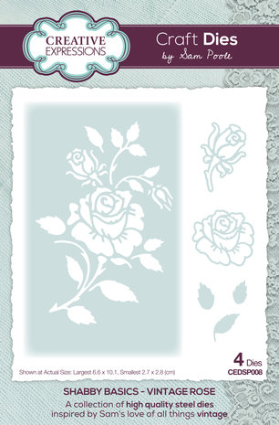 Creative Expressions Sam Poole Craft Die Shabby Basics Vintage Rose (CEDSP008) (OUTLET)