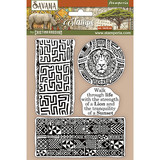Stamperia Natural Rubber Stamp Savana Etnical Borders (WTKCC209) (DISCONTINUED)