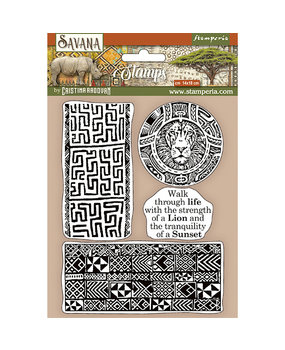 Stamperia Natural Rubber Stamp Savana Etnical Borders (WTKCC209) (DISCONTINUED)