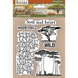 Stamperia Natural Rubber Stamp Savana Crackle and Tree (WTKCC212) (DISCONTINUED)