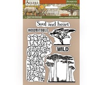 Stamperia Natural Rubber Stamp Savana Crackle and Tree (WTKCC212)