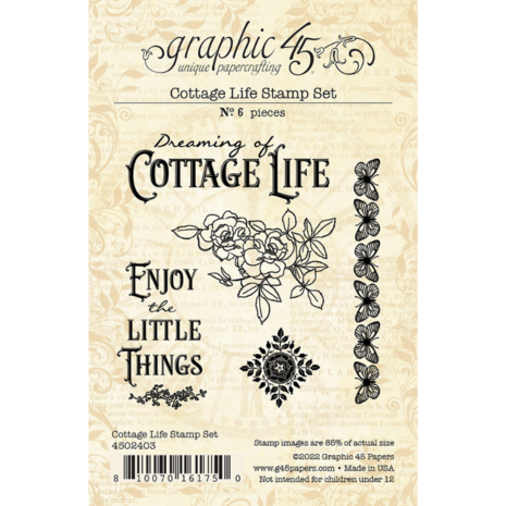 Graphic 45 Cottage Life Stamp Set (6pcs) (4502403) (OUTLET)
