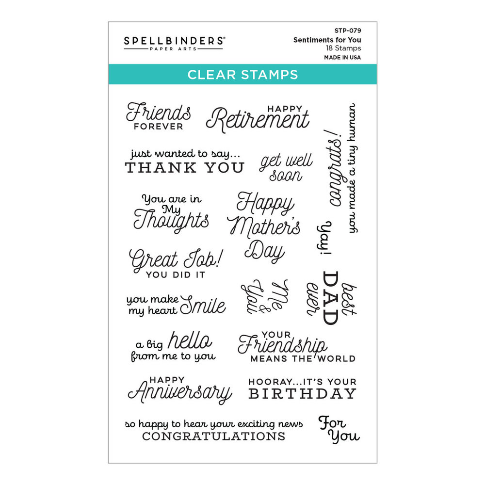 Spellbinders Sentiments for You Clear Stamp (STP-079) (OUTLET) Spellbinders Sentiments for You Clear Stamp (STP-079) (OUTLET)